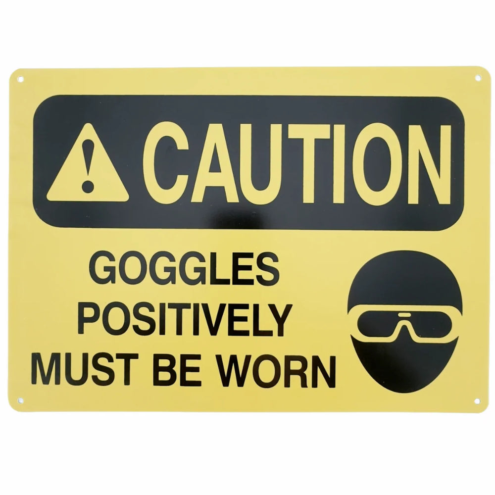 Goggles Must Be Worn Sign | Caution Eye Protection Safety Sign