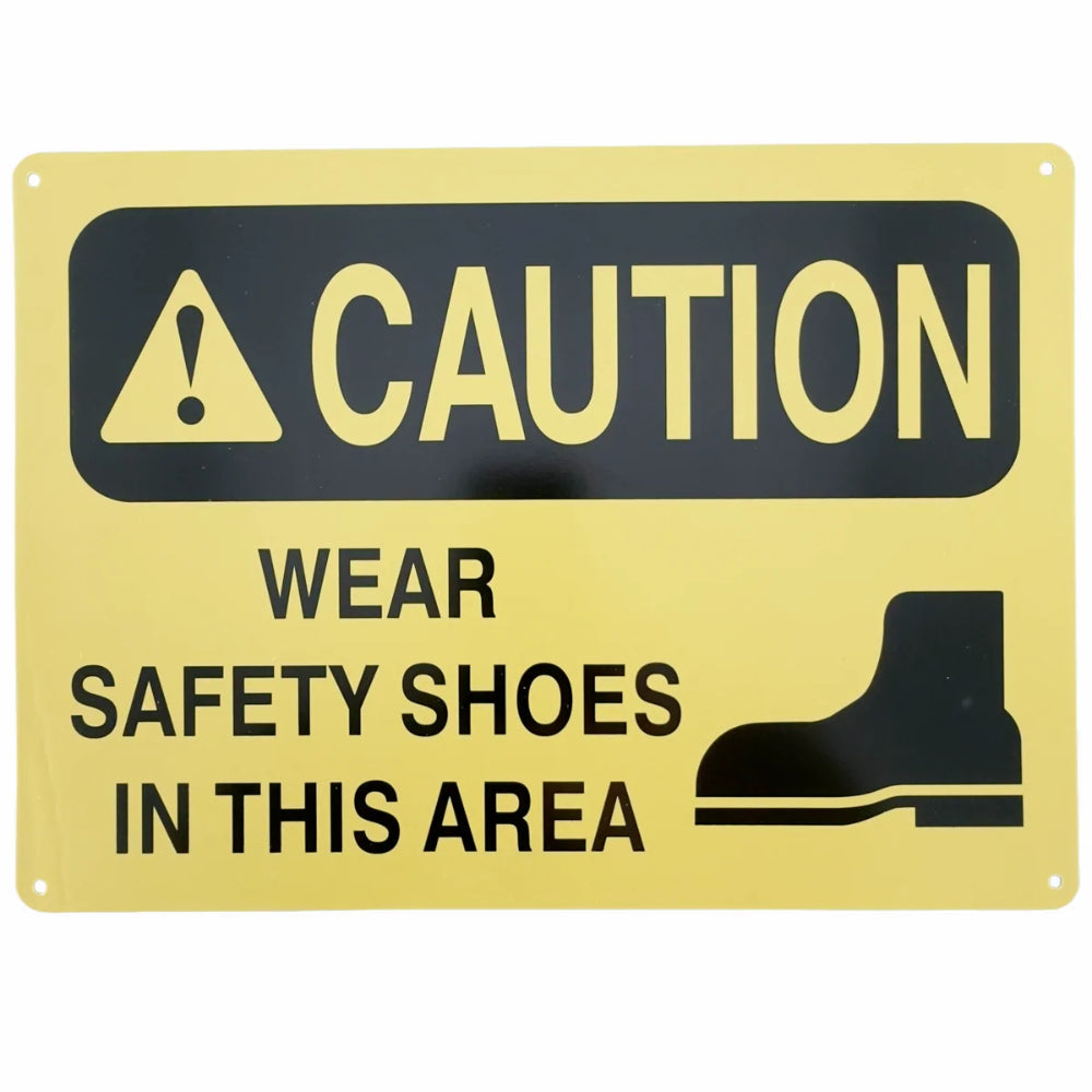 Caution Wear Safety Shoes Sign | Foot Protection Safety Sign