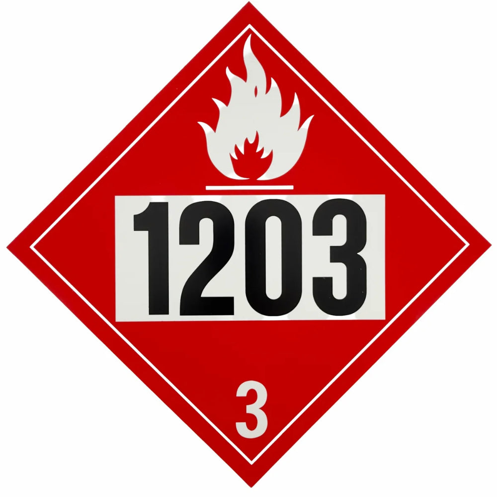 Class 3 (UN 1203) Gasoline Placard | Flammable Liquid Hazard Sign