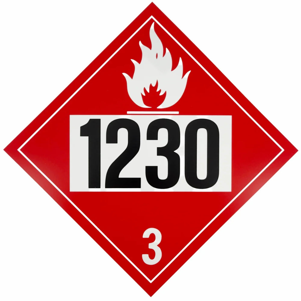 Class 3 (UN 1230) Methanol Placard | Flammable Liquid Hazardous Material Sign