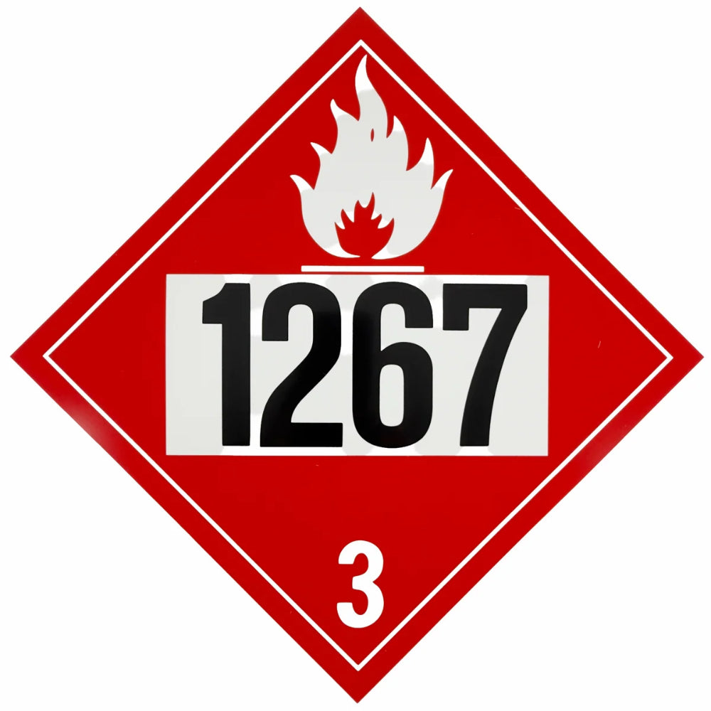 Class 3 (UN 1267) Petroleum Crude Oil Placard | Hazardous Material Safety Sign