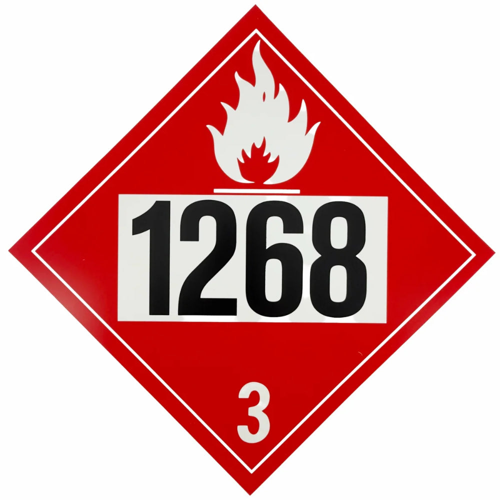 Class 3 (UN 1268) Petroleum Distillates Placard | Flammable Liquid Hazard Sign