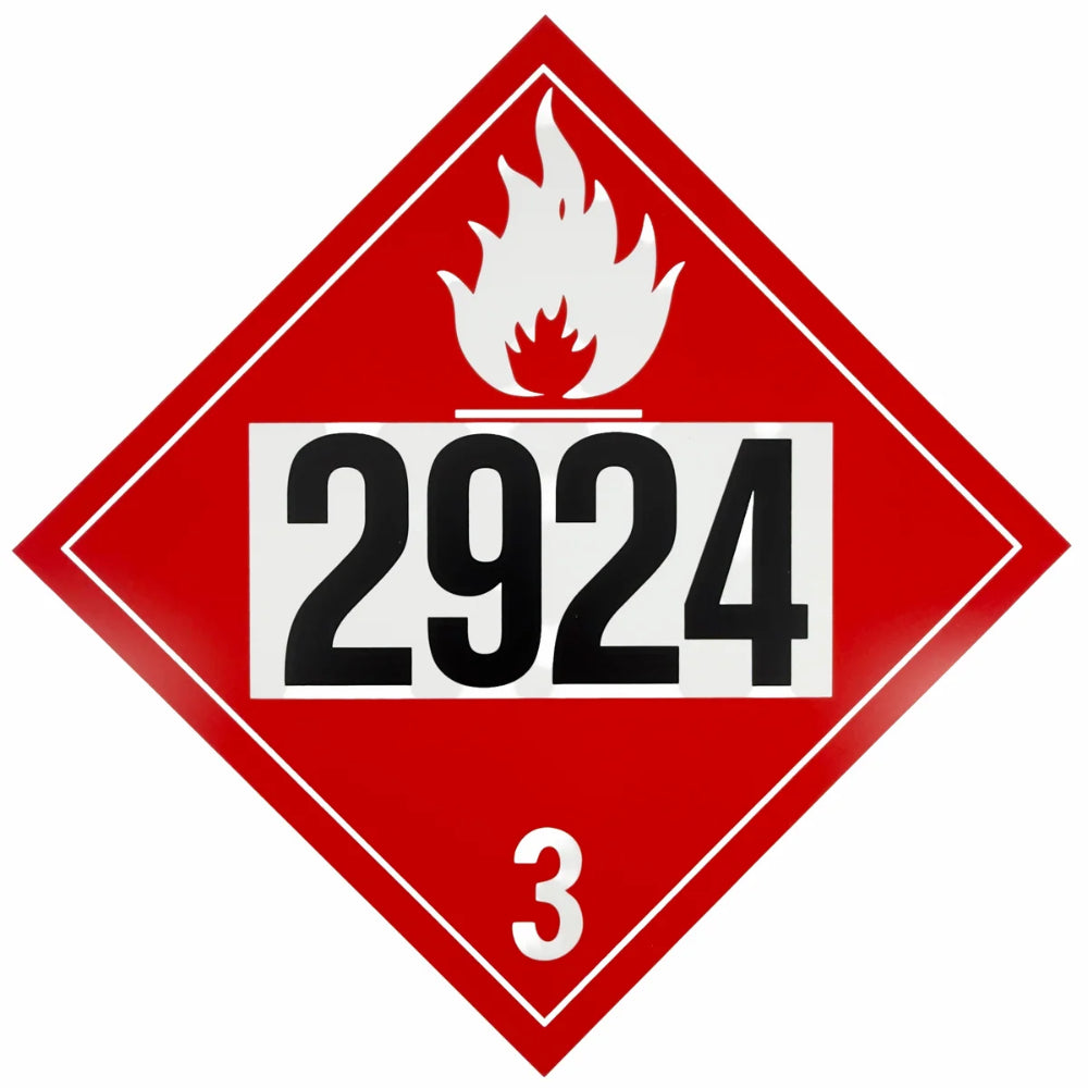 Class 3 UN 2924 Placard | Flammable Liquids, Corrosive
