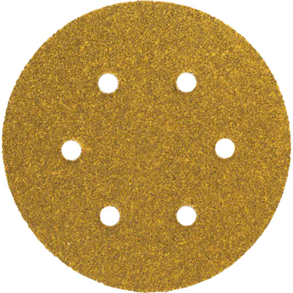 Gold Reserve A296 Paper Hook and Loop Vacuum Sanding Disc, 5" Diameter, P80 Grit, Aluminum Oxide, C-Weight