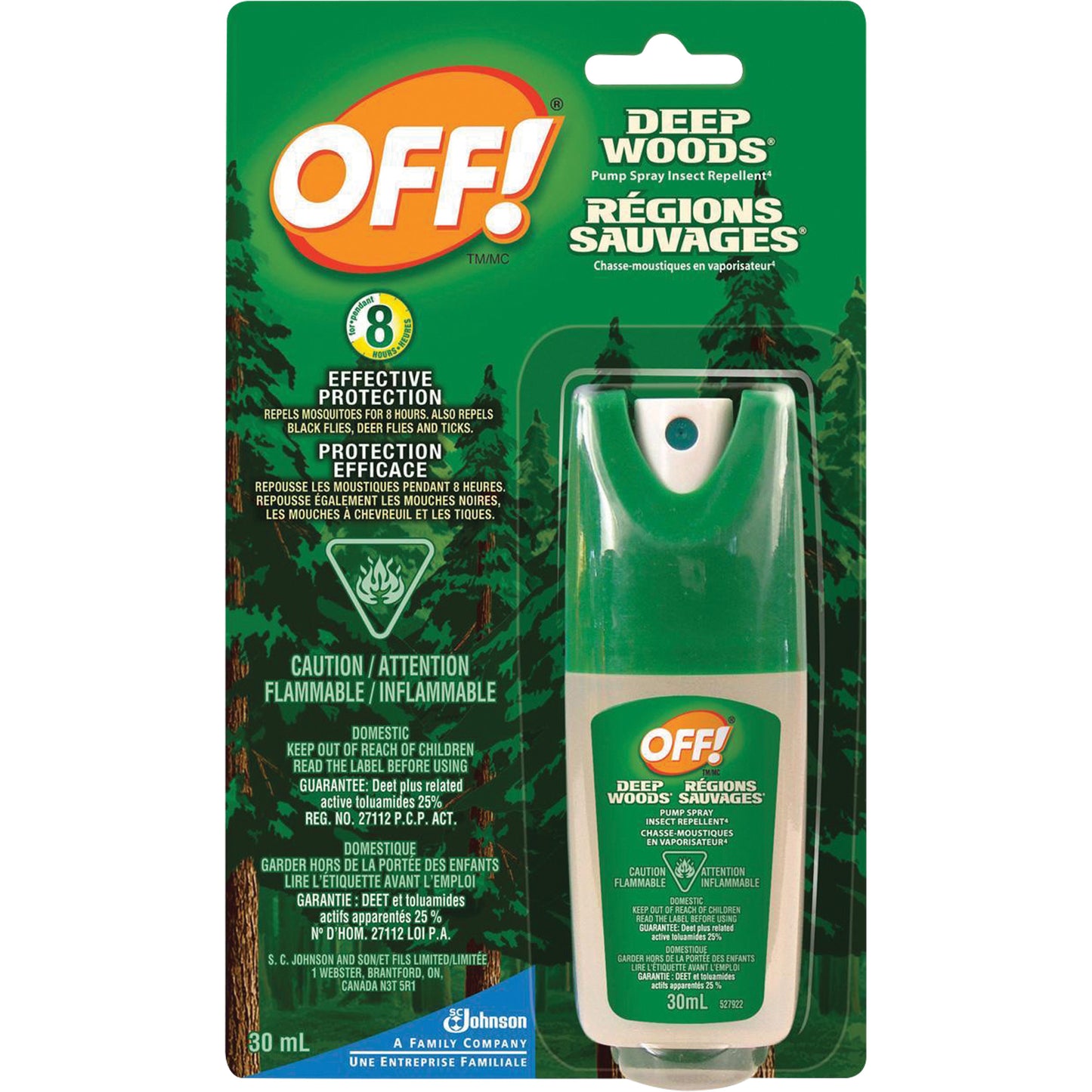 OFF! Deep Woods® Insect Repellent, 25% DEET, Spray, 30 ml