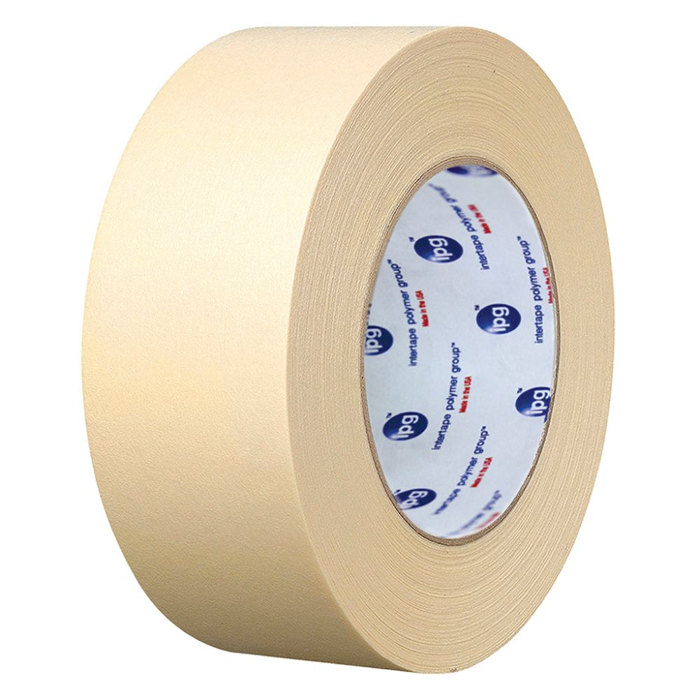 Roll of Intertape Polymer Group (IPG) 519 beige masking tape for medium temperature industrial use.