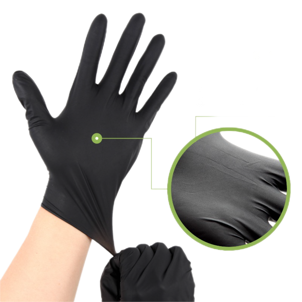 BALANCED Disposable Nitrile Gloves (Black), 6 mil, 100pcs per Box
