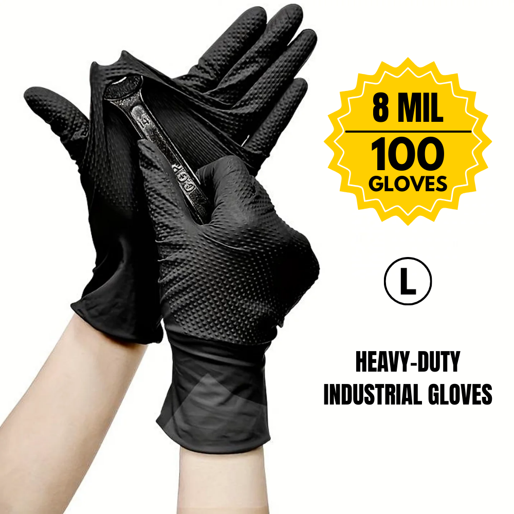 BALANCED Ultra Fort Black Nitrile Gloves, 8 mil, 100pcs per Box