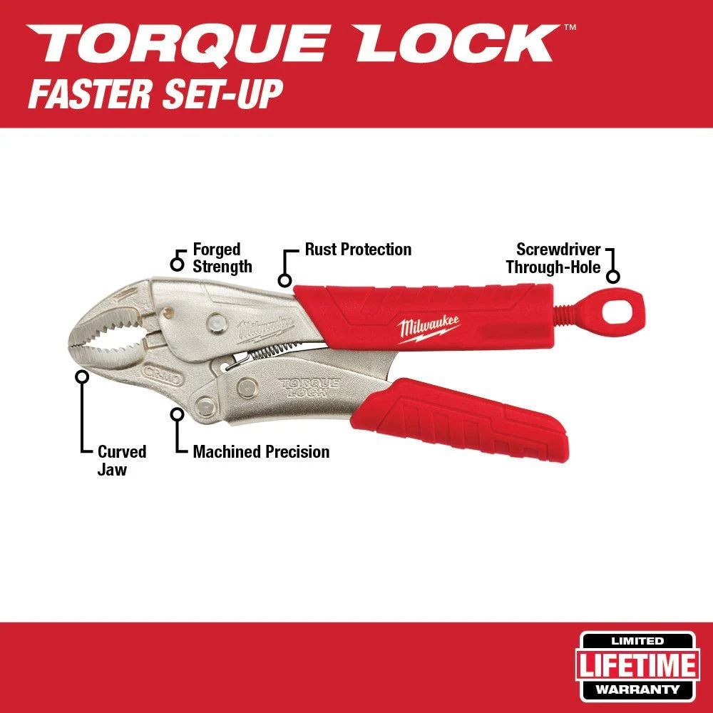 Milwaukee 48-22-3410 Tool 10 Inch Torque Lock Curved Jaw Locking Pliers With Durable Grip