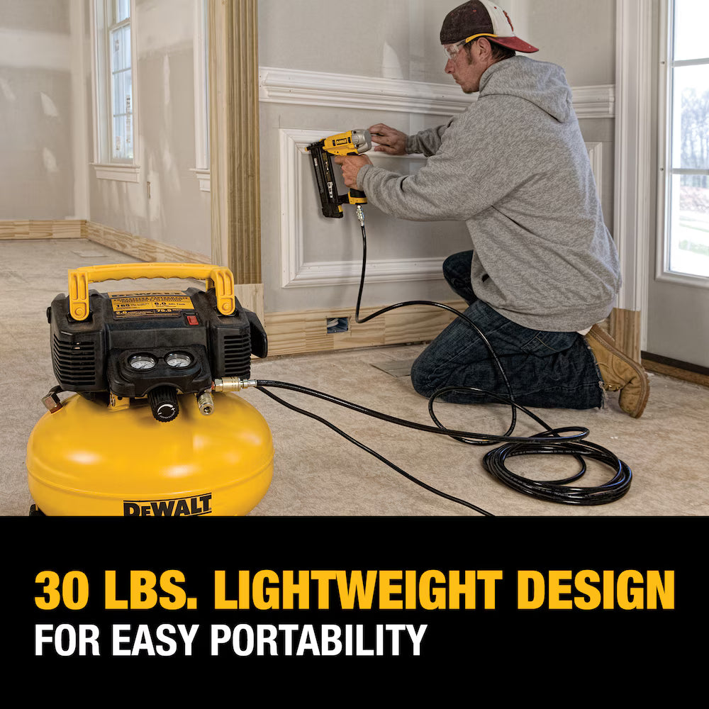 DEWALT DXCM55126 Electric Portable 165 PSI 6 Gal Pancake Air Compressor, Oil Free