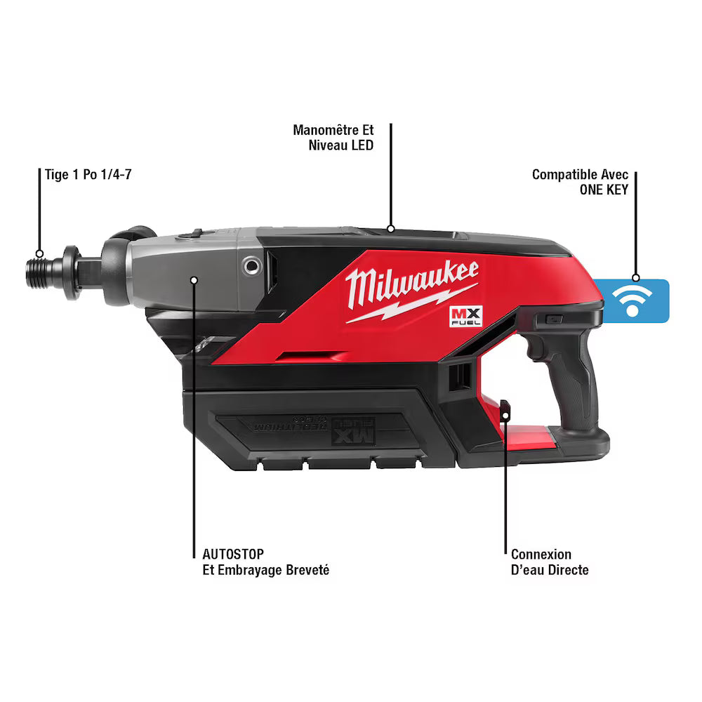 Milwaukee MXF301-2CXS Tool MX FUEL Lithium-Ion Cordless Handheld Core Drill Kit with Stand, (2) Batteries and Charger
