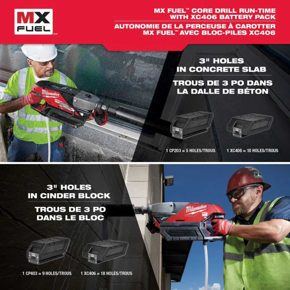 Milwaukee MXF301-2CXS Tool MX FUEL Lithium-Ion Cordless Handheld Core Drill Kit with Stand, (2) Batteries and Charger