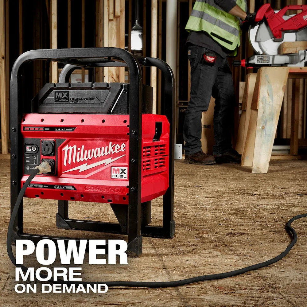 Milwaukee MXF002-2XC Tool MX FUEL CARRY-ON 3600W/1800W Li-Ion Battery Powered Portable Power Station Generator With 2 Batteries