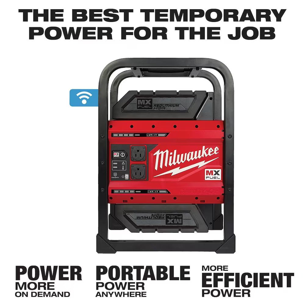 Milwaukee MXF002-2XC Tool MX FUEL CARRY-ON 3600W/1800W Li-Ion Battery Powered Portable Power Station Generator With 2 Batteries