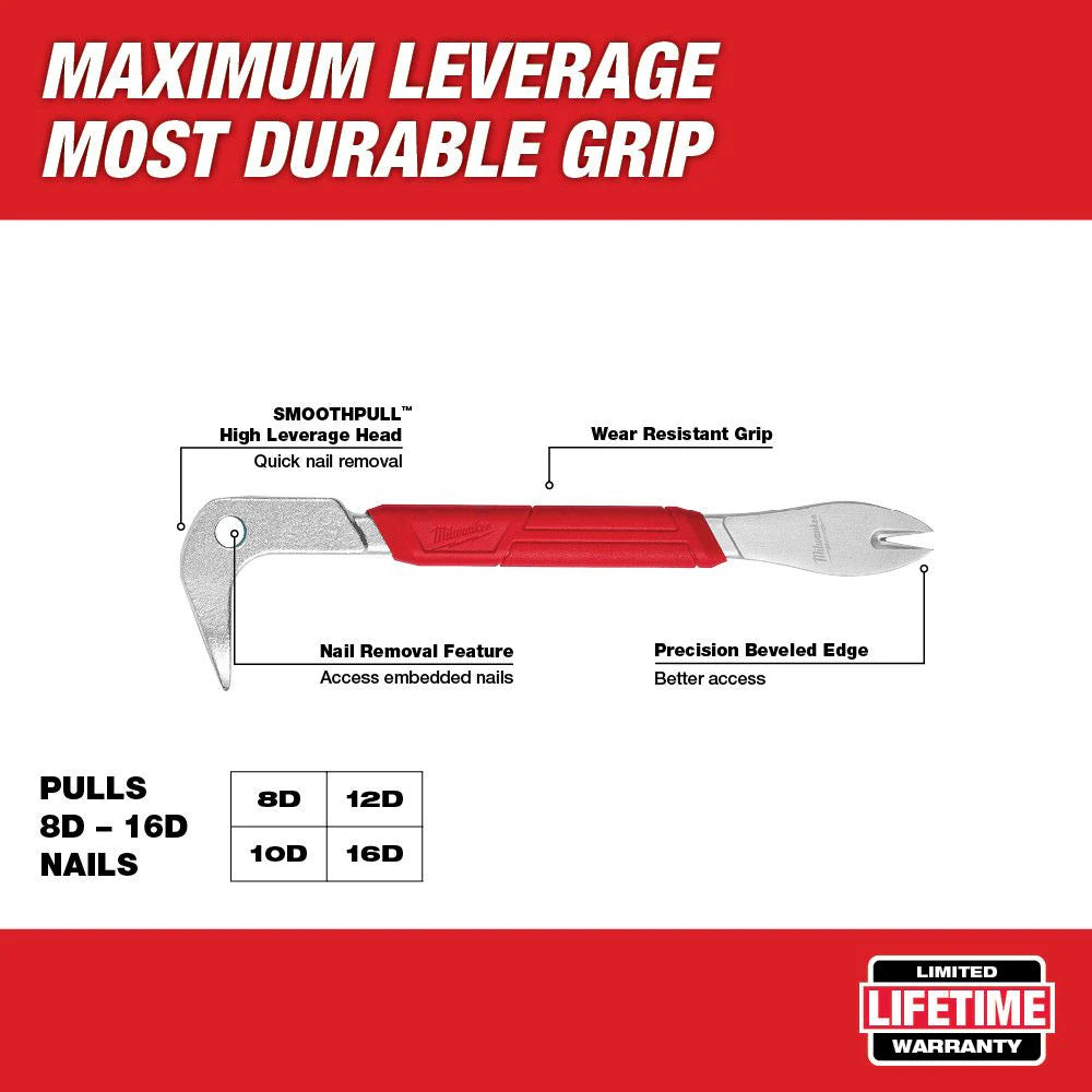 Milwaukee 48-22-9031 Tool 10 -inch Nail Puller with Dimpler
