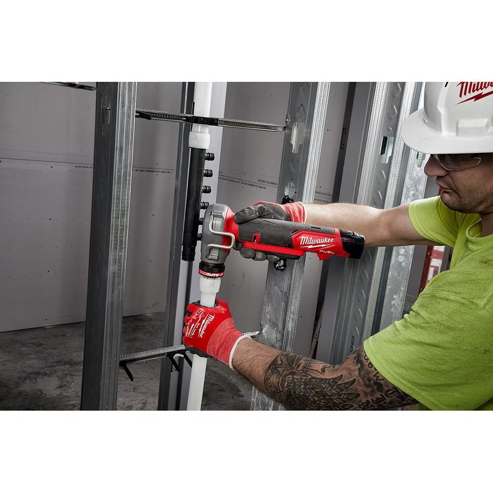 Milwaukee 2532-22 Tool M12 Fuel Cordless 3/8 -inch - 1 -inch PEX Expansion Tool Kit with (2) Batteries, (3) Expansion Heads