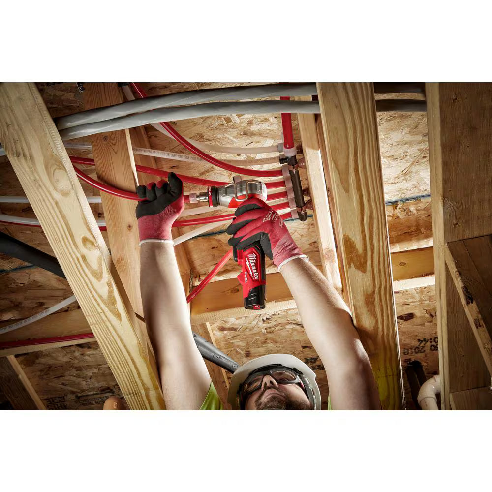 Milwaukee 2532-22 Tool M12 Fuel Cordless 3/8 -inch - 1 -inch PEX Expansion Tool Kit with (2) Batteries, (3) Expansion Heads