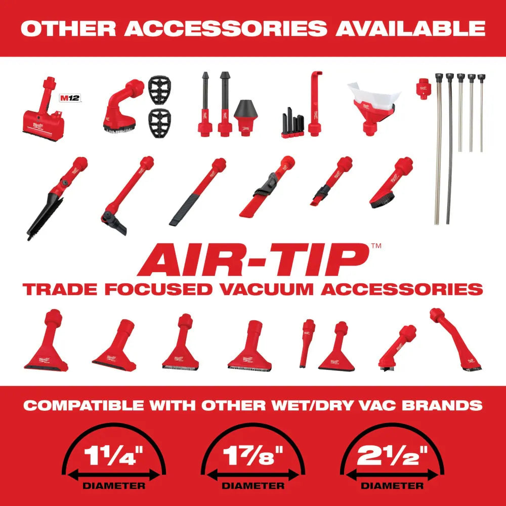 Milwaukee 49-90-2038 Tool AIR-TIP 1-1/4 in.-2-1/2 in. Rocking Utility Nozzle Attachment With Brushes For Wet/Dry Shop Vacuums