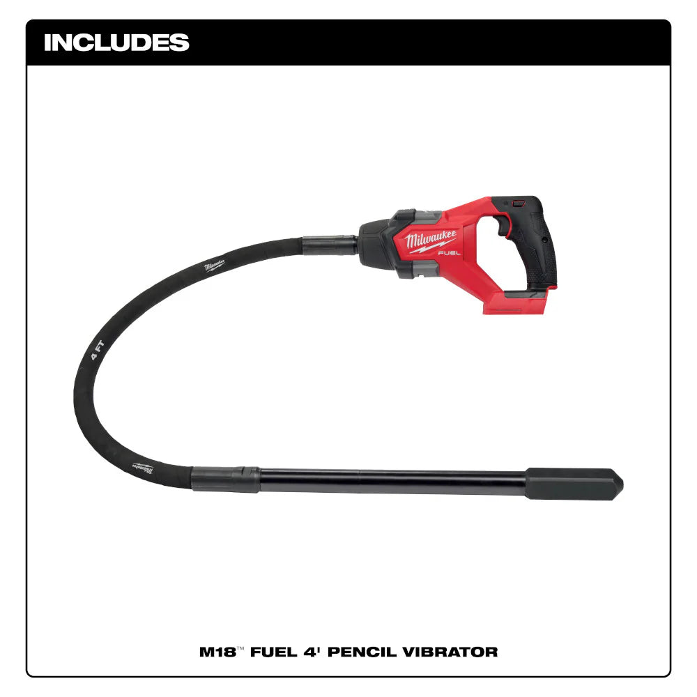 Milwaukee 2910-20 Tool M18 FUEL 18-Volt Lithium-Ion Brushless Cordless 4 ft. Concrete Pencil Vibrator (Tool-Only)