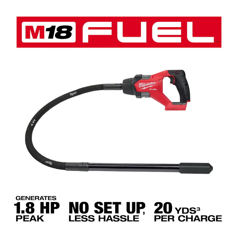 Milwaukee 2910-20 Tool M18 FUEL 18-Volt Lithium-Ion Brushless Cordless 4 ft. Concrete Pencil Vibrator (Tool-Only)