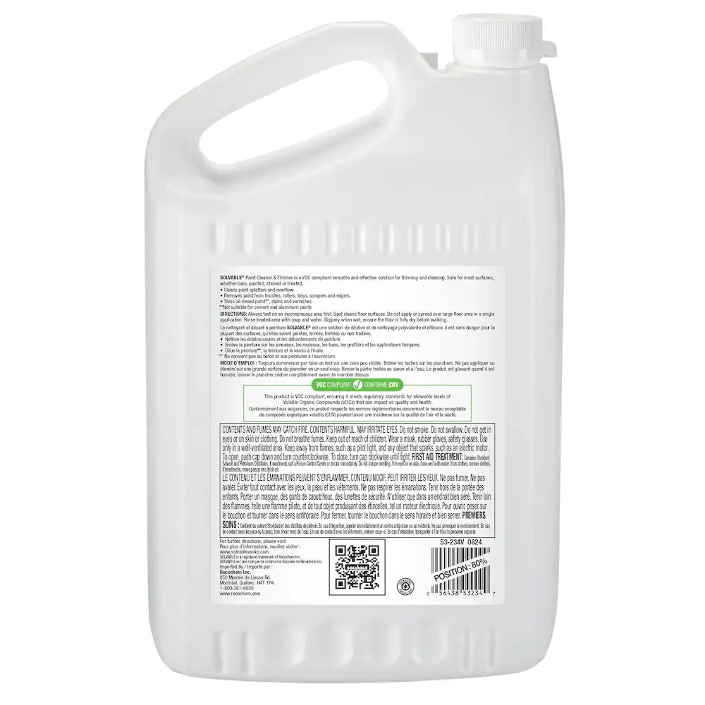 SOLVABLE Paint Thinner VOC 3.78L – Professional Paint Thinner