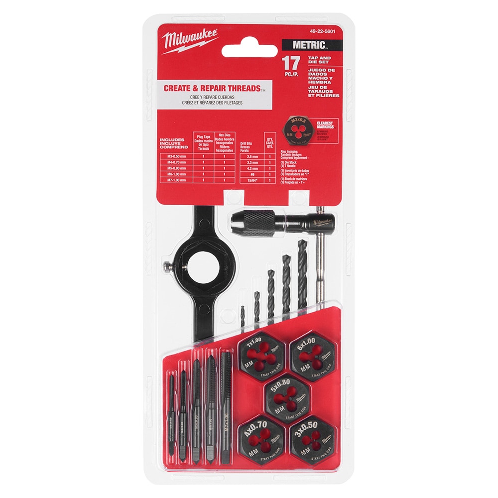 Milwaukee 49-22-5601 Tool Metric Tap and Die Set (17-Piece)