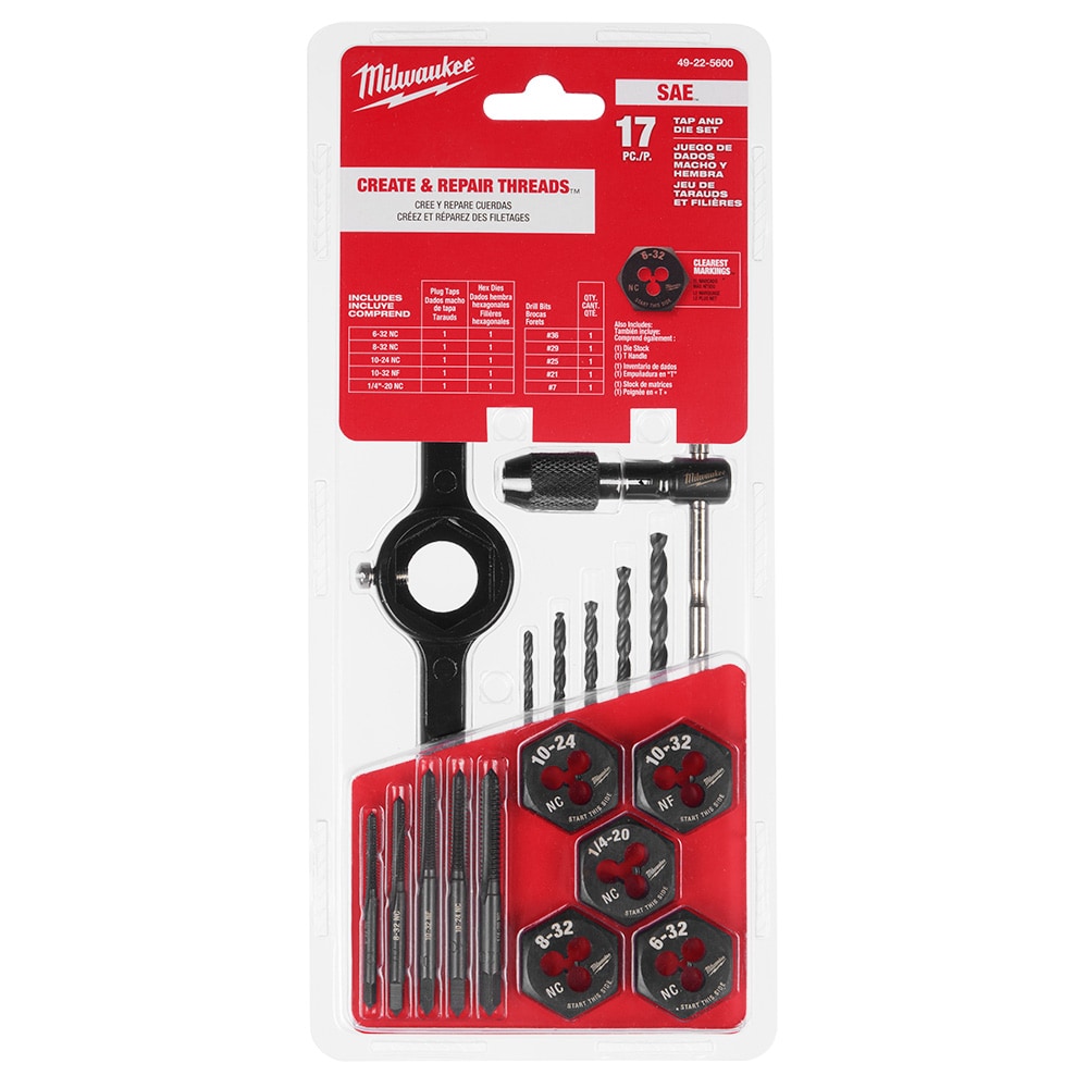 Milwaukee 49-22-5600 Tool SAE Tap and Die Set (17-Piece)
