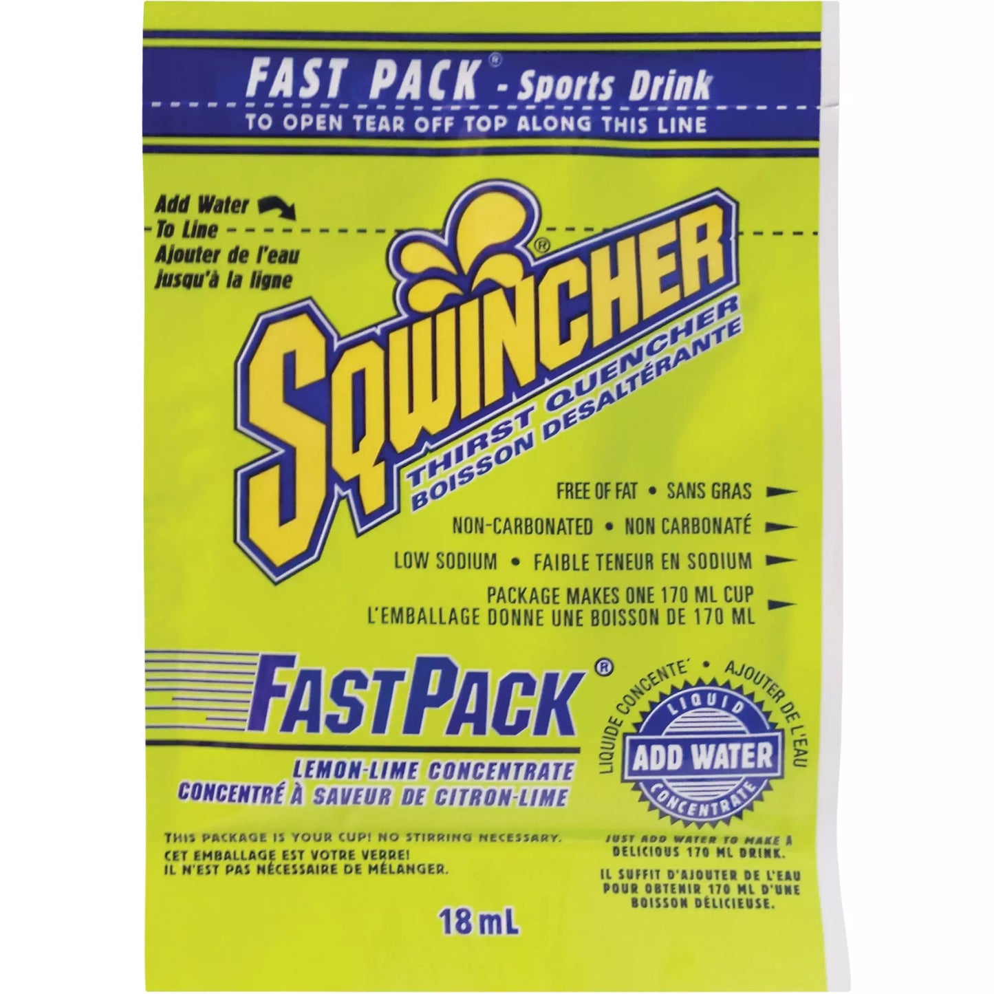 Sqwincher® Rehydration Drink Fast Pack®, Single Serve