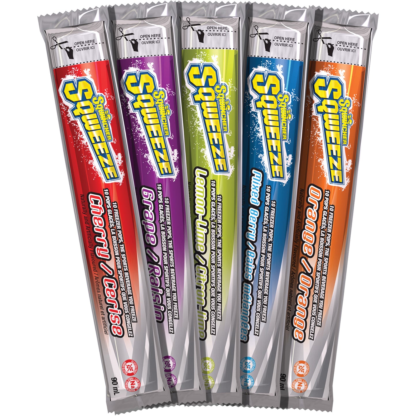 Sqwincher® Sqweeze® Electrolyte Freezer Pops – Assorted Flavours, 3 oz, Case of 150