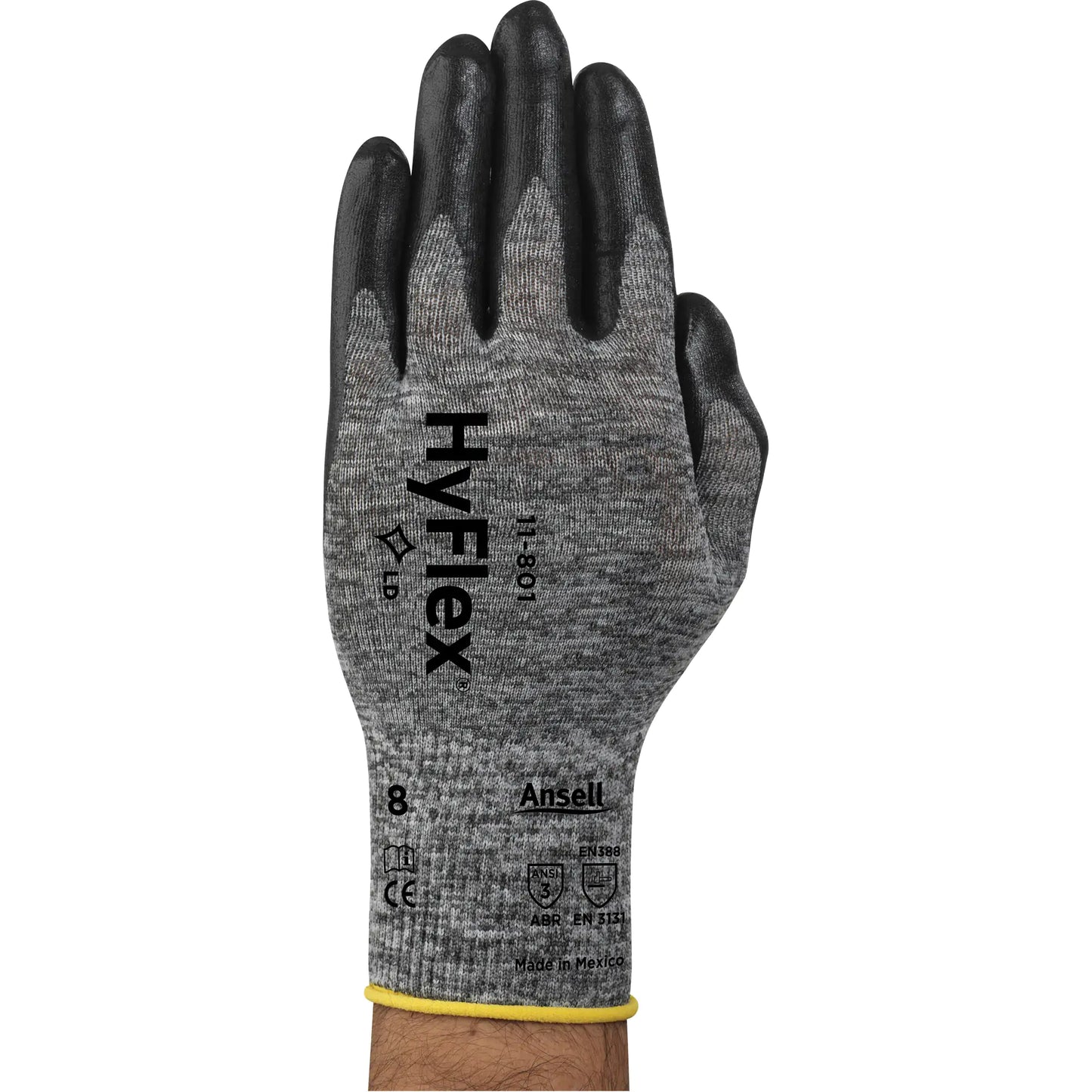 Ansell HyFlex® 11-801 Foam Nitrile Coated Gloves – 7/Small, 15 Gauge Nylon Shell