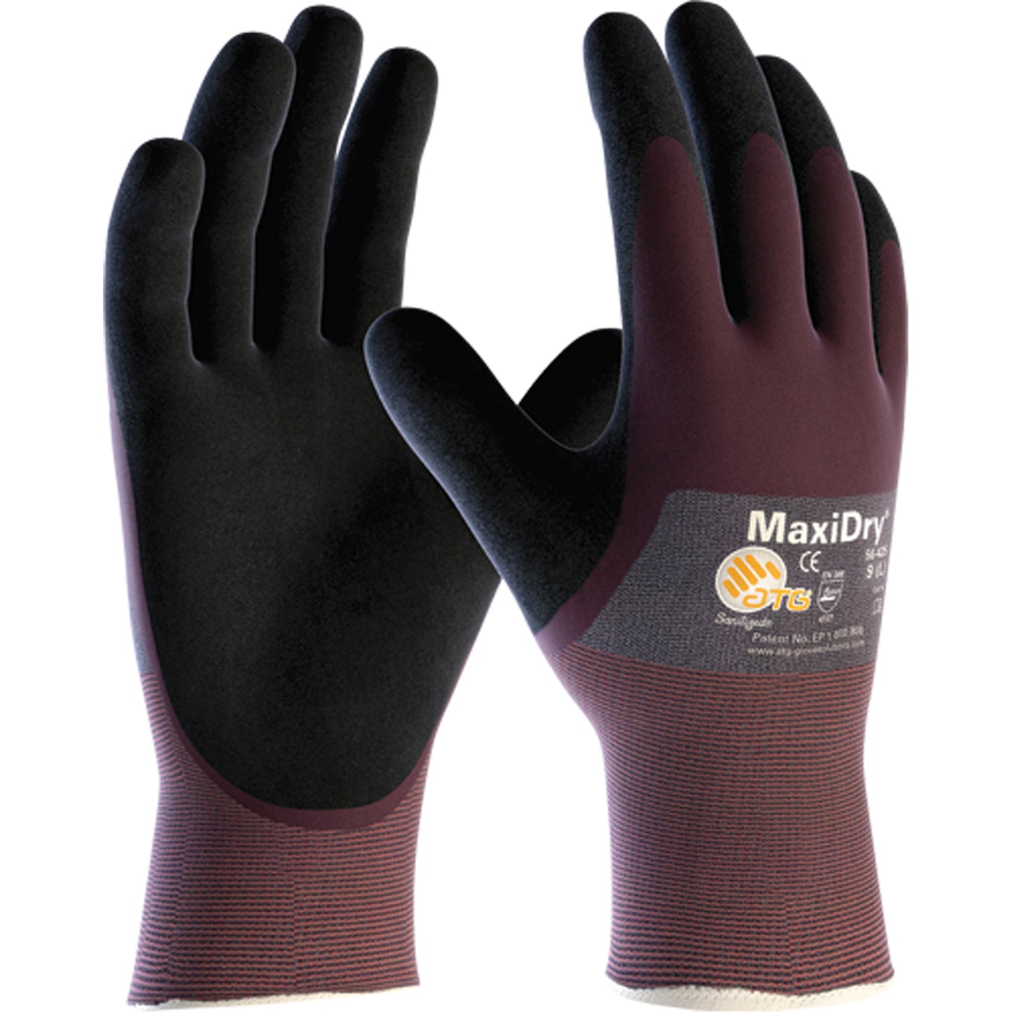 PIP Global Safety MaxiDry® 56-425 Foam Nitrile Coated Gloves – Medium, 18 Gauge Nylon Shell, LiquiTech® Oil Repellence, Oeko-Tex® Certified