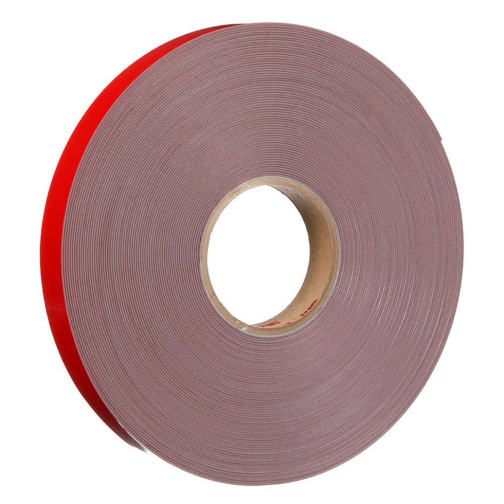 3M 4611 dark grey VHB tape roll with red polyethylene film liner
