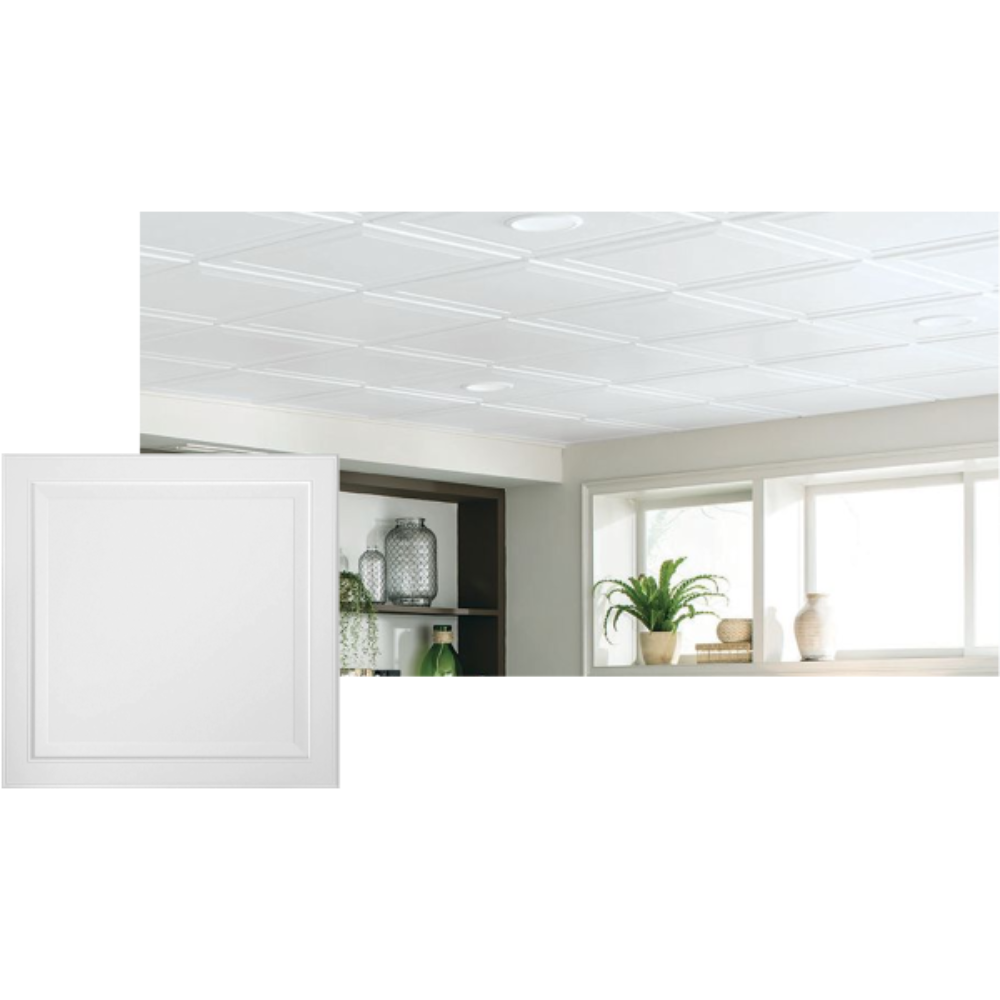 Armstrong ARM1205 24" x 24" x 5/8" Single Raised Panel Tegular Ceiling Tile | White