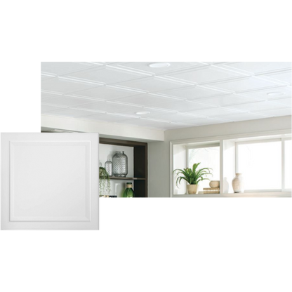 Armstrong ARM1205 24" x 24" x 5/8" Single Raised Panel Tegular Ceiling Tile | White