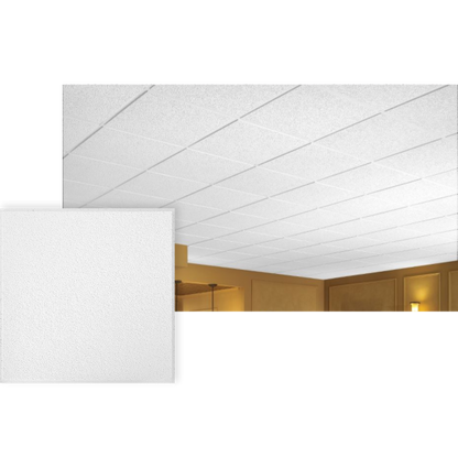 Armstrong ARM934A 24" x 24" x 5/8" White Random Textured Tegular Ceiling Tile