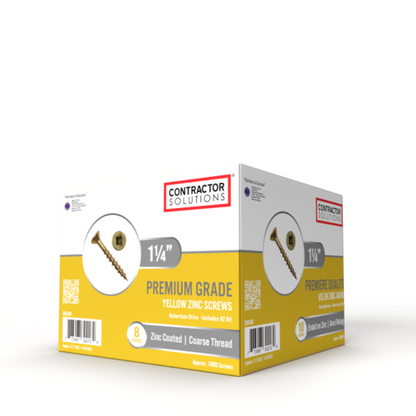 Contractor Solutions #8 x 1-1/4" Yellow Zinc General Purpose Screws
