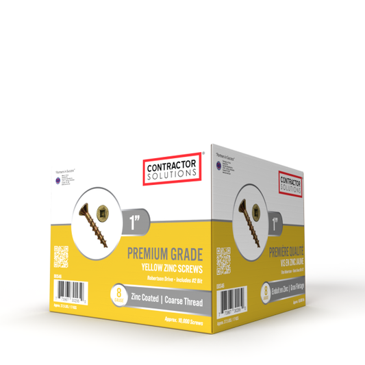 Contractor Solutions #8 x 1" Premium Grade Yellow Zinc Screws