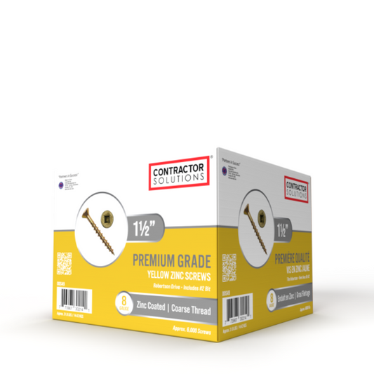 Contractor Solutions #8 x 1-1/2" Premium Grade Yellow Zinc Screws
