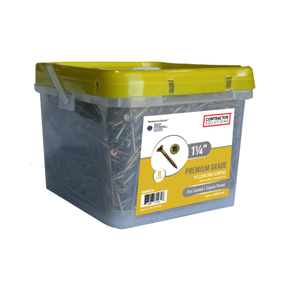 Contractor Solutions #8 x 1-1/4" Premium Grade Yellow Zinc Screws