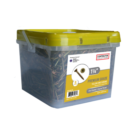 Contractor Solutions #8 x 1-1/4" Premium Grade Yellow Zinc Screws