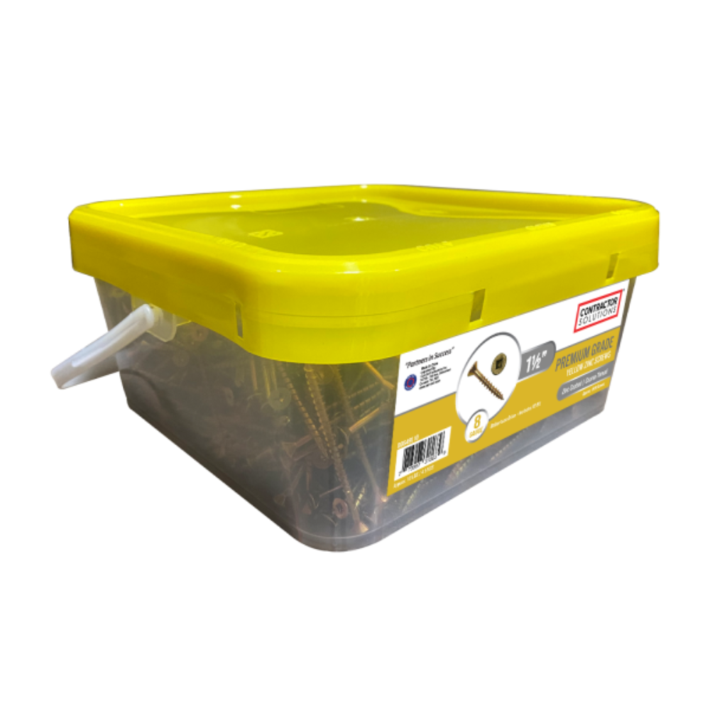 Contractor Solutions #8 x 1-1/2" Premium Grade Yellow Zinc Screws