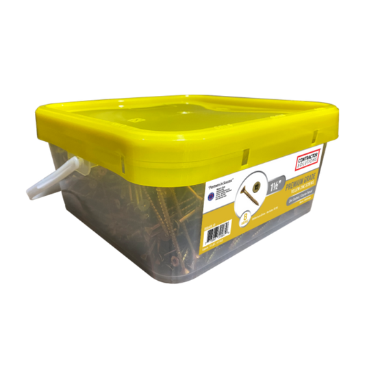 Contractor Solutions #8 x 1-1/2" Premium Grade Yellow Zinc Screws