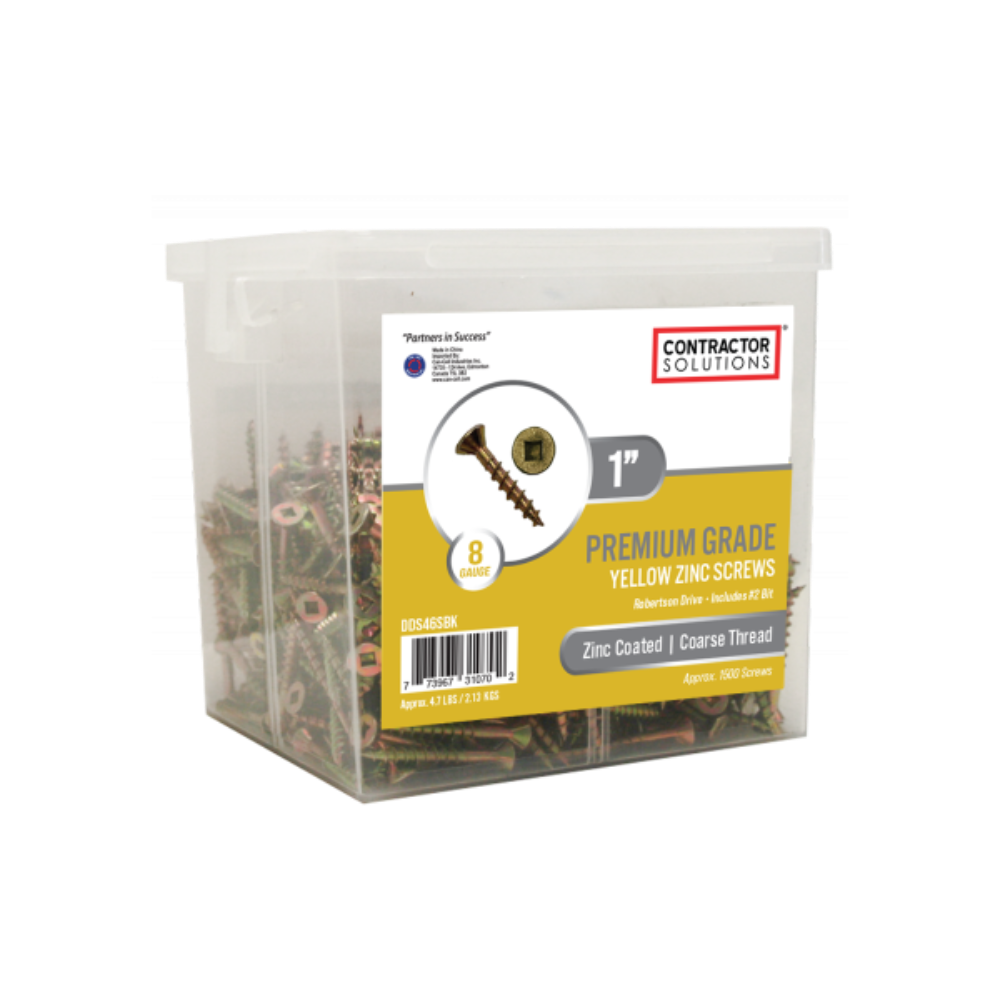 Contractor Solutions #8 x 1" Premium Grade Yellow Zinc Screws