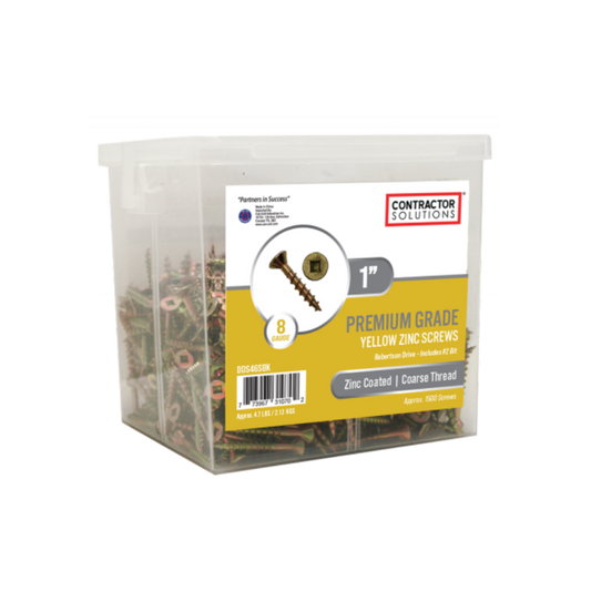Contractor Solutions #8 x 1" Premium Grade Yellow Zinc Screws