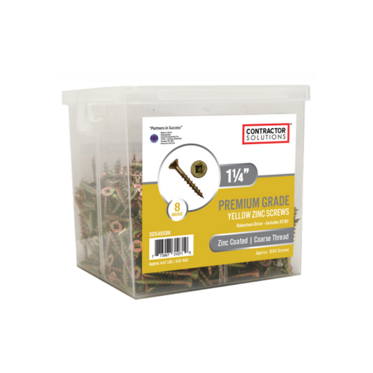 Contractor Solutions #8 x 1-1/4" Premium Grade Yellow Zinc Screws