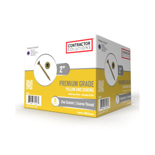 Contractor Solutions #8 x 2" Premium Grade Yellow Zinc Screws