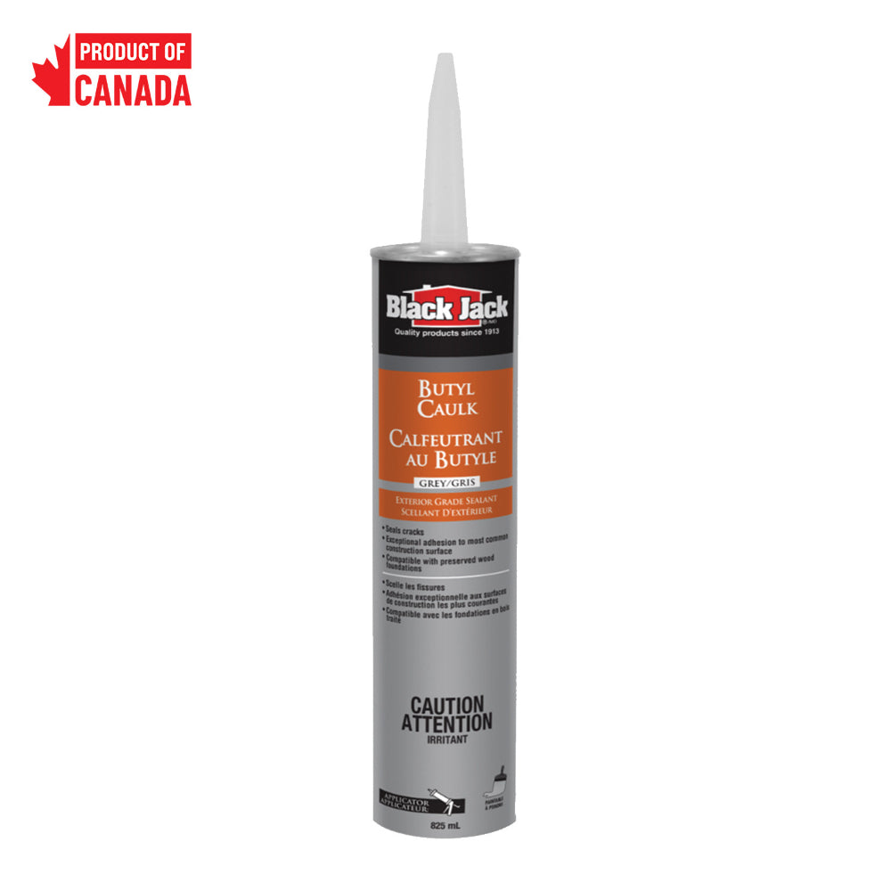BLACK JACK Grey Butyl Rubber Caulk 825 mL – 1232-7-84