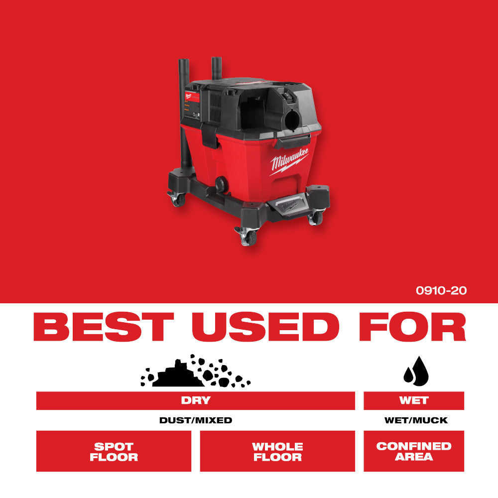 Milwaukee 0910-20 M18 FUEL Cordless 6 Gal Brushless Wet/Dry Vacuum (Tool Only)