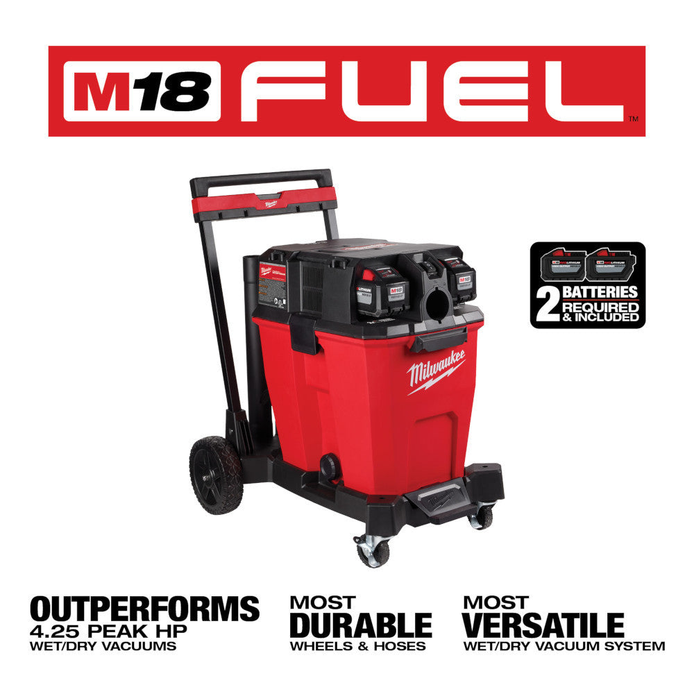 Milwaukee 0930-22HD M18 FUEL Cordless Dual-Battery 12 Gal Brushless Wet/Dry Vacuum Kit