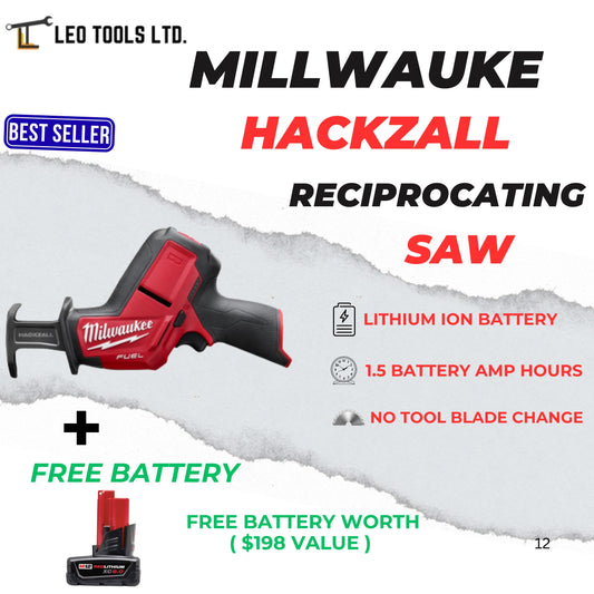 Milwaukee 2520-20 M12 FUEL 12 Volt Lithium-Ion Brushless Cordless HACKZALL Reciprocating Saw - Tool Only